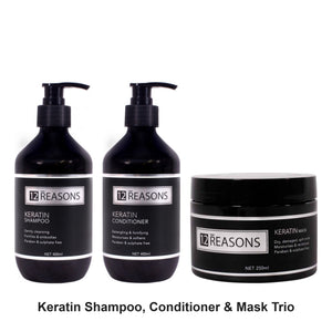 12 Reasons - Keratin Shampoo, Conditioner & Mask Trio Bundle – bundle contents: Keratin Shampoo 400ml, Keratin Conditioner 400ml, Keratin Mask 250ml