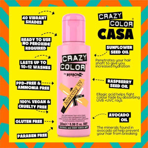 Crazy Color - Go Neon Anarchy UV Semi-Permanent Hair Color (Orange) Fluoresce 100ml