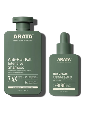 Arata - Anti-Hair Fall Shampoo 200ml & Hair Growth Intensive Serum 30ml Combo