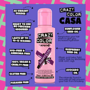Crazy Color - Semi-Permanent Hair Color Aubergine 100ml