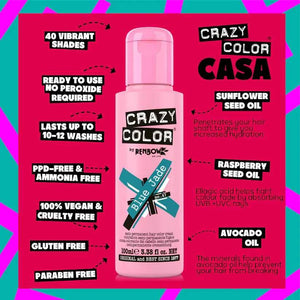 Crazy Color - Semi-Permanent Hair Color Blue Jade 100ml