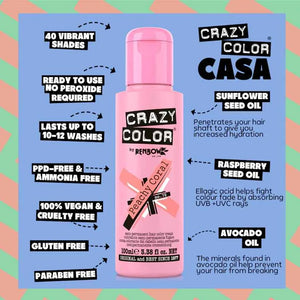 Crazy Color - Semi-Permanent Hair Color Peachy Coral 100ml