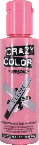 Crazy Color - Semi-Permanent Hair Color Silver 100ml - Zilion