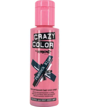 Crazy Color - Semi-Permanent Hair Color Peacock Blue 100ml - Zilion