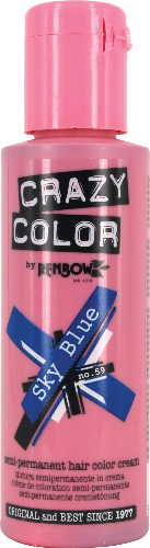 Crazy Color - Semi-Permanent Hair Color Sky Blue 100ml - Zilion