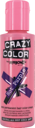 Crazy Color - Semi-Permanent Hair Color Hot Purple 100ml - Zilion