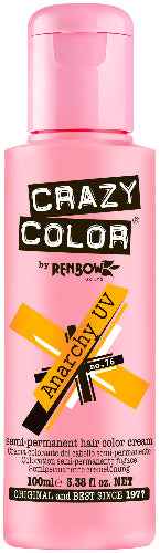 Crazy Color - Go Neon Anarchy UV Semi-Permanent Hair Color (Orange) Fluoresce 100ml - Zilion