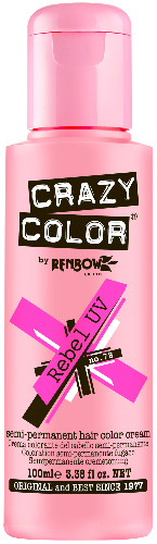 Crazy Color - Go Neon Rebel UV Semi-Permanent Hair Color (Pink) Fluoresce 100ml - Zilion