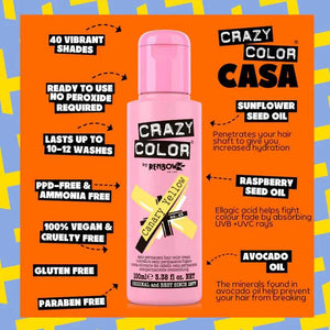 Crazy Color - Semi-Permanent Hair Color Canary Yellow 100ml