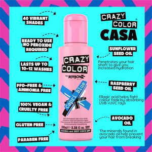 Crazy Color - Semi-Permanent Hair Color Capri Blue 100ml