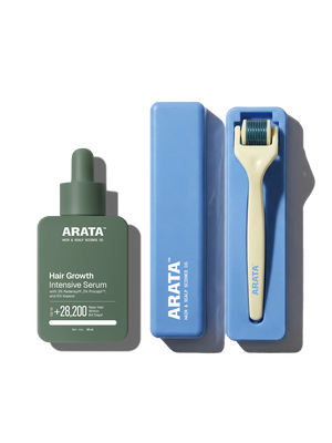 Arata - Hair Growth Intensive Serum 30ml & Derma Roller Combo – front of pack