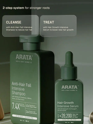 Arata - Hair Growth Intensive Serum 30ml Pack of 2 + Anti-Hair Fall Shampoo 200ml – how to use