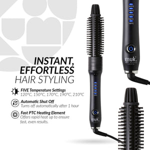 Muk Hair - Hot Round Volumising Brush 2 Barrels – in use
