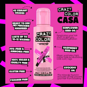 Crazy Color - Go Neon Rebel UV Semi-Permanent Hair Color (Pink) Fluoresce 100ml