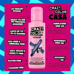 Crazy Color - Metallic Semi Permanent Hair Color Sapphire 100ml