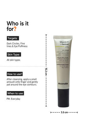Minimilist - Vitamin K + Retinal 1% Eye Cream 14g - Zilion