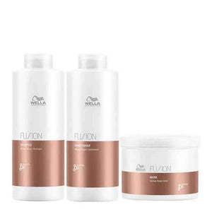 Wella Professionals - Premium Care Fusion Intense Repair Shampoo & Conditioner & Mask Trio Big Bundle
