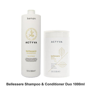 Actyva - Bellessere Shampoo & Conditioner Duo 1000ml Bundle – bundle contents: Bellessere Shampoo 1000ml, Bellessere Balm 1000ml