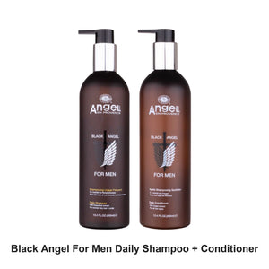 Angel En Provence - Black Angel For Men Daily Shampoo & Conditioner Duo Bundle – bundle contents: Black Angel For Men Daily Shampoo 400ml, Black Angel For Men Daily Conditioner 400ml