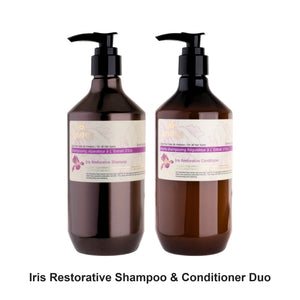Angel En Provence - Iris Restorative Shampoo & Conditioner Duo Bundle – bundle contents: Iris Restorative Shampoo 400ml, Iris Restorative Conditioner 400ml