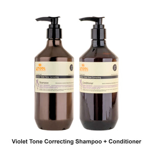 Angel En Provence - Lavender Violet Tone Correcting Shampoo & Conditioner Duo Bundle – bundle contents: Lavender Violet Tone Correcting Shampoo 400ml, Lavender Violet Tone Correcting Conditioner 400ml