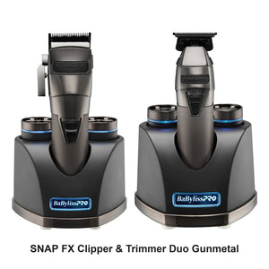 BaByliss Pro - SNAP FX Clipper & Trimmer Duo Gunmetal Bundle – bundle contents: SNAP FX Clipper Gunmetal, SNAP FX Trimmer Gunmetal