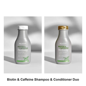 Beaver - Biotin & Caffeine Shampoo & Conditioner Duo Bundle – bundle contents: Biotin & Caffeine Shampoo 350ml, Biotin & Caffeine Conditioner 350ml