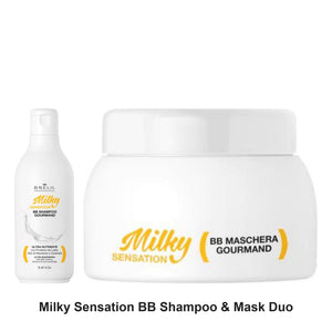 Brelil - Milky Sensation BB Shampoo & Mask Duo Bundle – bundle contents: Milky Sensation BB Shampoo 250ml, Milky Sensation BB Mask 250ml
