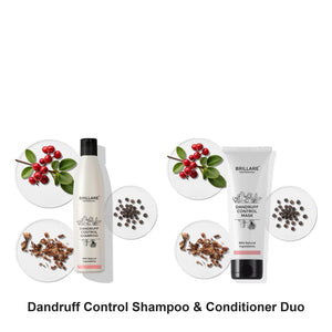 Brillare - Dandruff Control Shampoo & Conditioner Duo Bundle – bundle contents: Dandruff Control Shampoo For Itchy, Flaky Scalp 300ml, Dandruff Control Conditioner For Itchy, Flaky Scalp 125g