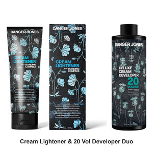 Danger Jones - Cream Lightener & 20 Vol Developer Duo Bundle – bundle contents: Cream Lightener 227g, Deluxe Cream 20 Vol Developer 900ml