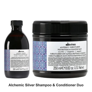 Davines - Alchemic Silver Shampoo & Conditioner Duo Bundle – bundle contents: Alchemic Silver Shampoo 280ml, Alchemic Silver Conditioner 250ml
