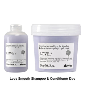 Davines - Love Smooth Shampoo & Conditioner Duo Bundle – bundle contents: Love Smooth Shampoo 250ml, Love Smooth Conditioner 250ml