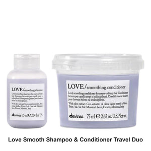 Davines - Love Smooth Shampoo & Conditioner Travel Duo Bundle – bundle contents: Love Smooth Shampoo Travel 75ml, Love Smooth Conditioner Travel 75ml