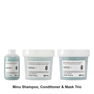 Davines - Minu Shampoo, Conditioner & Mask Trio Bundle – bundle contents: Minu Shampoo 250ml, Minu Conditioner 250ml, Minu Hair Mask 250ml