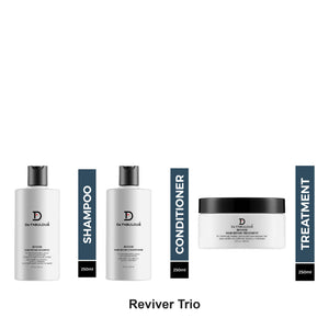 De Fabulous - Reviver Shampoo, Conditioner & Hair Repair Treatment Trio Bundle – bundle contents: Reviver Hair Repair Shampoo 250ml, Reviver Hair Repair Conditioner 250ml, Hair Repair Treatment 250ml