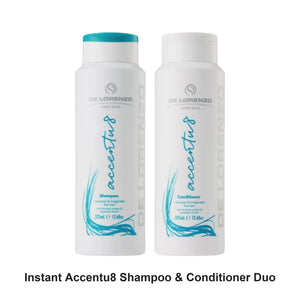 De Lorenzo - Instant Accentu8 Shampoo & Conditioner Duo Bundle – bundle contents: Instant Accentu8 Shampoo 375ml, Instant Accentu8 Conditioner 375ml