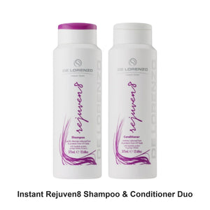 De Lorenzo - Instant Rejuven8 Shampoo & Conditioner Duo Bundle – bundle contents: Instant Rejuven8 Shampoo 375ml, Instant Rejuven8 Conditioner 375ml