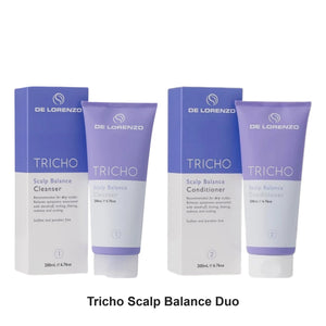 De Lorenzo - Tricho Scalp Balance Cleanser & Conditioner Duo Bundle – bundle contents: Tricho Scalp Balance Cleanser 200ml, Tricho Scalp Balance Conditioner 200ml