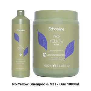 Echosline - No Yellow Shampoo & Mask Duo 1000ml Bundle – bundle contents: No Yellow Shampoo 1000ml, No Yellow Mask 1000ml