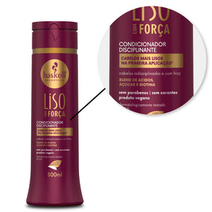 Haskell - Liso Com Forca Shampoo & Conditioner Duo Bundle – Haskell Liso Com Forca (Straight with Strength) Conditioner 300ml (detail)