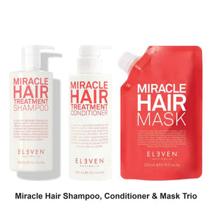 Eleven Australia - Miracle Hair Shampoo, Conditioner & Mask Trio Bundle – bundle contents: Miracle Hair Treatment Shampoo 300ml, Miracle Hair Treatment Conditioner 300ml, Miracle Hair Mask 200ml