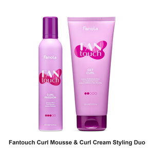 Fanola - Fantouch Curl Mousse & Curl Cream Styling Duo Bundle – bundle contents: Fantouch Curl Passion Curl Mousse 300ml, Fantouch Get Curl Curl Defining Cream 200ml
