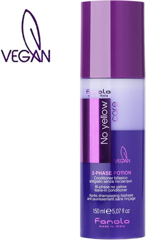 Fanola - No Yellow Shampoo, Mask & Bi-Phase Leave-In Trio Bundle – Fanola No Yellow Bi-Phase Leave-In Conditioner 150ml
