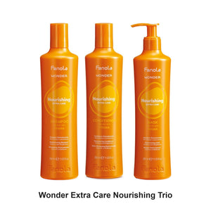 Fanola - Wonder Extra Care Nourishing Shampoo, Conditioner & Mask Trio Bundle – bundle contents: Wonder Extra Care Nourishing Shampoo 350ml, Wonder Extra Care Nourishing Conditioner 350ml, Wonder Extra Care Nourishing Mask 350ml