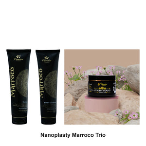 Floractive - Nanoplasty Marroco Shampoo, Conditioner & Golden Plus Mask Trio Bundle – bundle contents: Nanoplasty Marroco Shampoo 300ml, Nanoplasty Marroco Conditioner 300ml, Nanoplasty Marroco Golden Plus Mask 250g