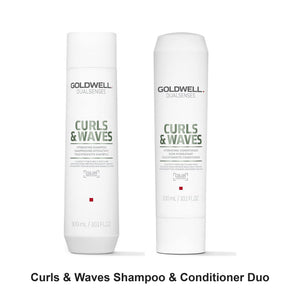 Goldwell - Curls & Waves Shampoo & Conditioner Duo Bundle – bundle contents: Curls & Waves Shampoo 300ml, Curls & Waves Conditioner 300ml