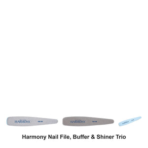 Harmony - Nail File, Buffer & Shiner Trio Bundle – bundle contents: 180/180 Grit File, 100/180 Grit Buffer, 400/4000 Eco Shiner