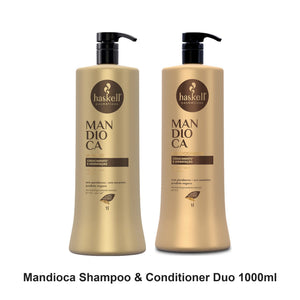 Haskell - Mandioca Shampoo & Conditioner Duo 1000ml Bundle – bundle contents: Mandioca (Cassava) Shampoo 1000ml, Mandioca (Cassava) Conditioner 1000ml