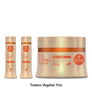 Haskell - Tutano Vegetal Shampoo, Conditioner & Mask Trio Bundle – bundle contents: Tutano Vegetal (Vegetal Marrow) Shampoo 300ml, Tutano Vegetal (Vegetal Marrow) Conditioner 300ml, Tutano Vegetal (Vegetal Marrow) Mask 300g