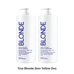 Hi Lift - True Blonde Zero Yellow Shampoo & Conditioner Duo 1000ml Bundle – bundle contents: True Blonde Zero Yellow Shampoo 1000ml, True Blonde Zero Yellow Conditioner 1000ml